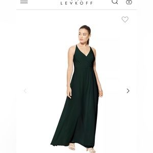 NWT Bill Levkoff Evergreen Chiffon V-Neck A-Line Dress Size 4 Unaltered